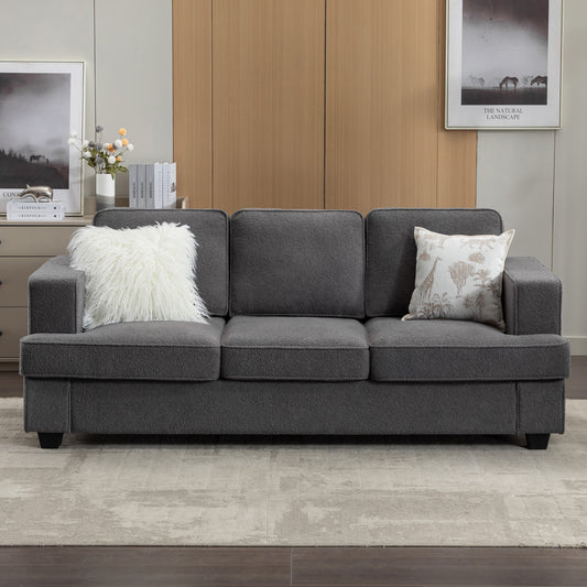 Sleeper Sofa, Couches and Sofas with Extra Deep Seats, Comfy Couches for Living Room, Living Room Furniture Sets, Modern, Teddy Velvet, Slate